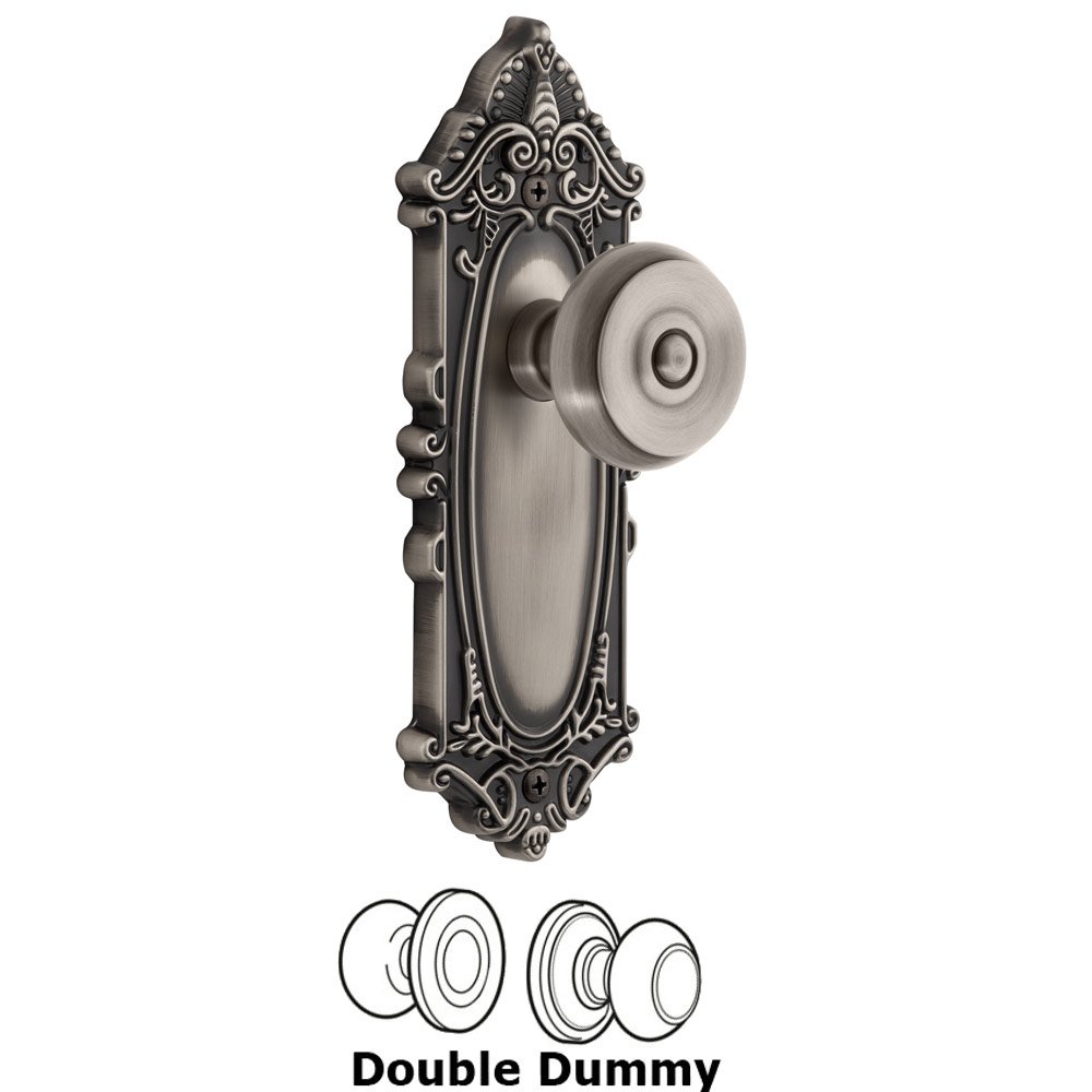 Grandeur Grande Victorian Plate Double Dummy with Bouton Knob in Antique Pewter