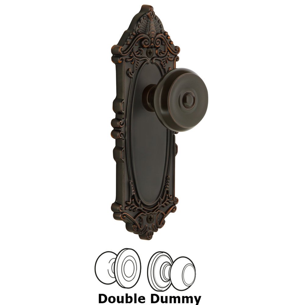 Grandeur Grande Victorian Plate Double Dummy with Bouton Knob in Timeless Bronze