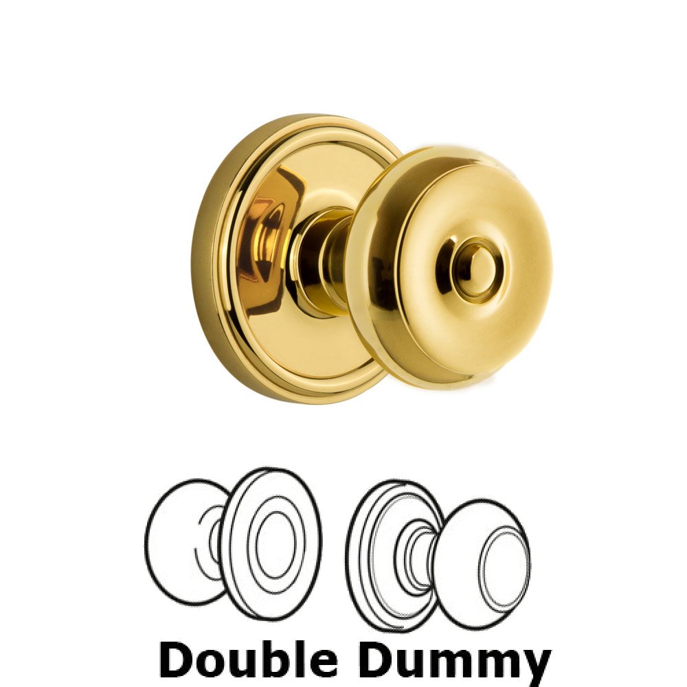 Grandeur Georgetown Plate Double Dummy with Bouton Knob in Polished Brass