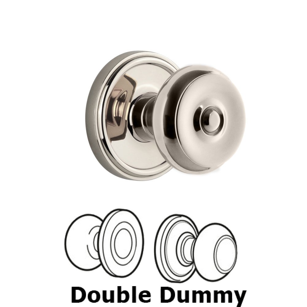 Grandeur Georgetown Plate Double Dummy with Bouton Knob in Polished Nickel