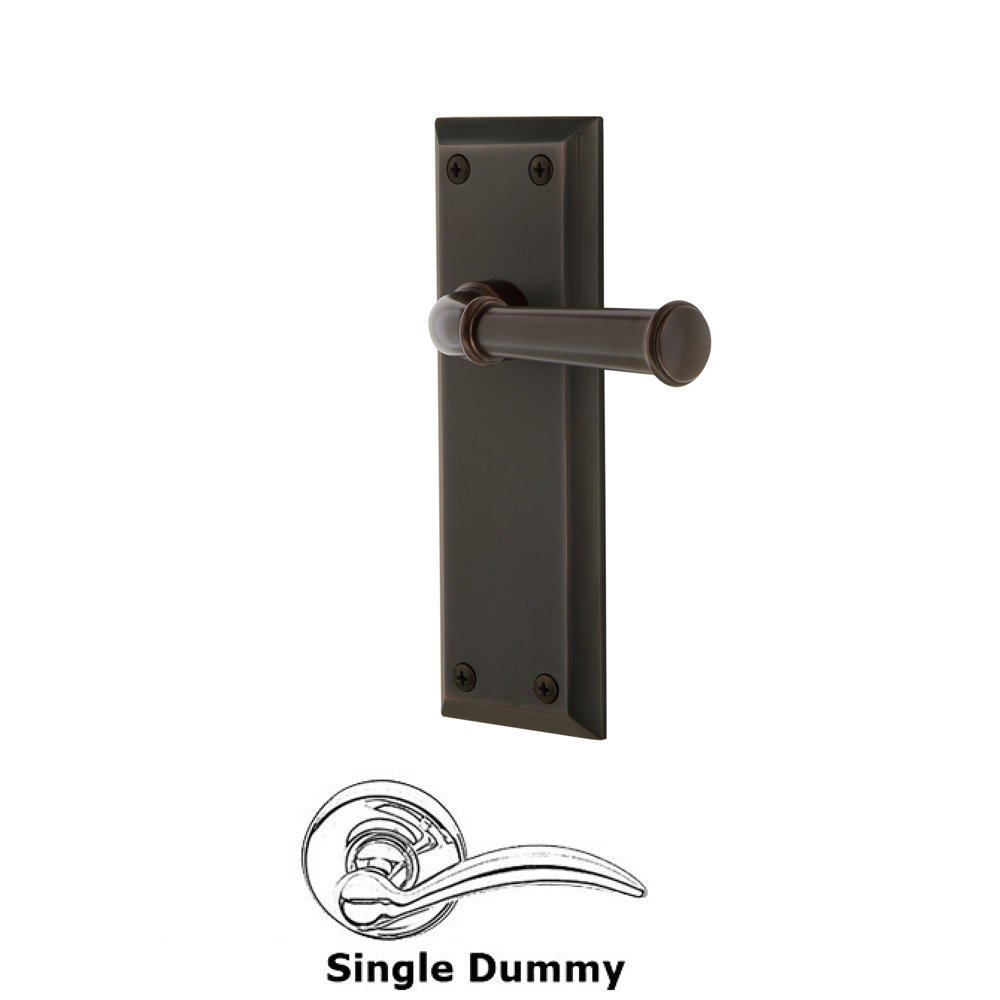 Single Dummy Fifth Avenue Plate with Georgetown Right Handed Lever in Timeless Bronze