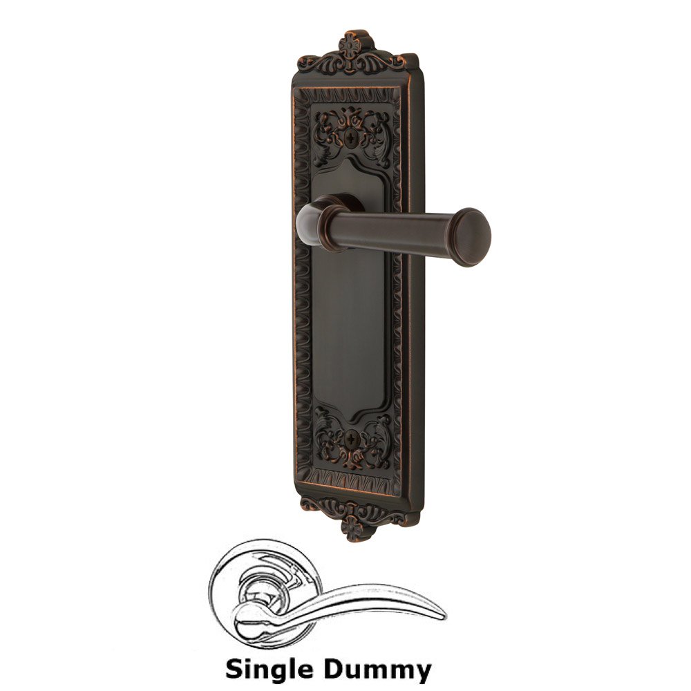 Single Dummy Windsor Plate with Right Handed Georgetown Lever in Timeless Bronze