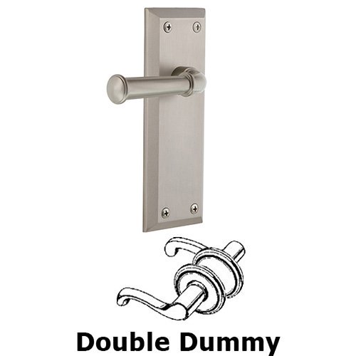 Double Dummy Fifth Avenue Plate with Georgetown Right Handed Lever in Satin Nickel