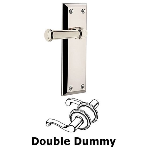 Double Dummy Fifth Avenue Plate with Georgetown Right Handed Lever in Polished Nickel