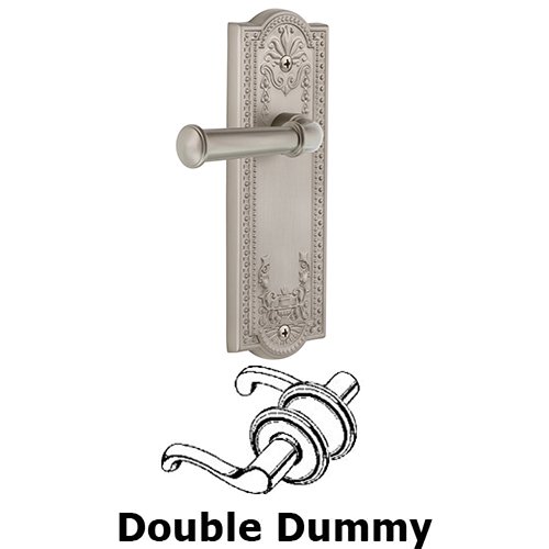 Double Dummy Parthenon Plate with Georgetown Left Handed Lever in Satin Nickel