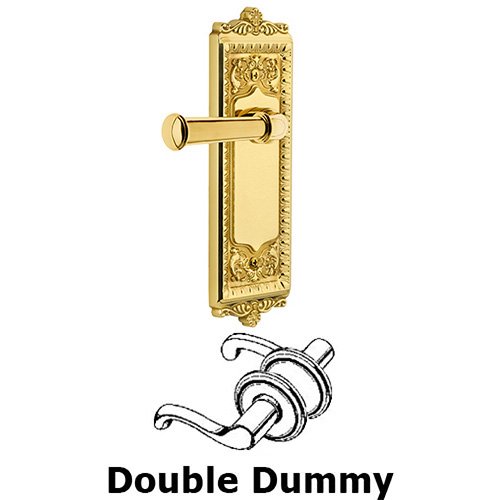 Double Dummy Windsor Plate with Left Handed Georgetown Lever in Polished Brass