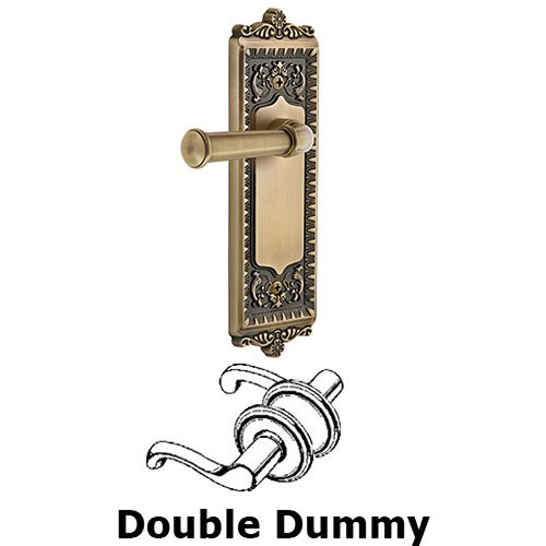 Double Dummy Windsor Plate with Left Handed Georgetown Lever in Vintage Brass