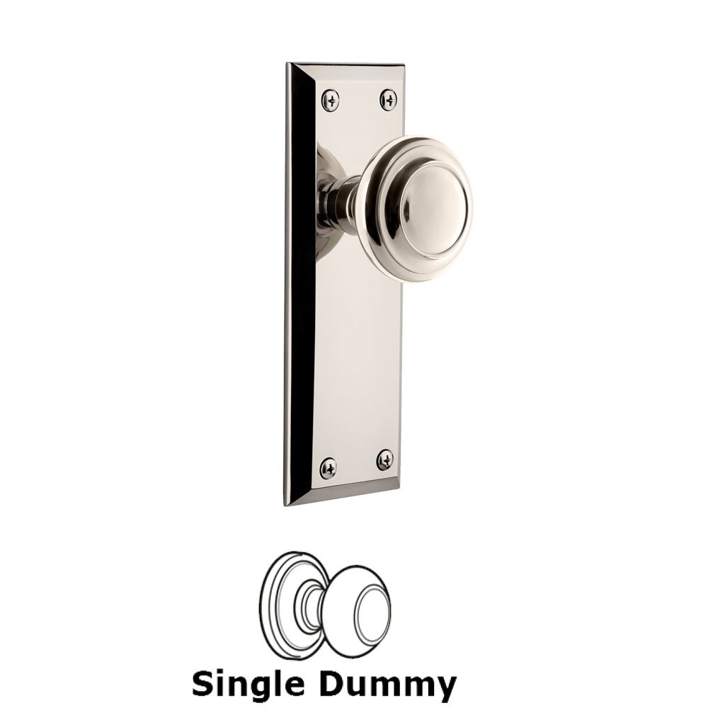 Grandeur Fifth Avenue Plate Dummy with Circulaire Knob in Polished Nickel