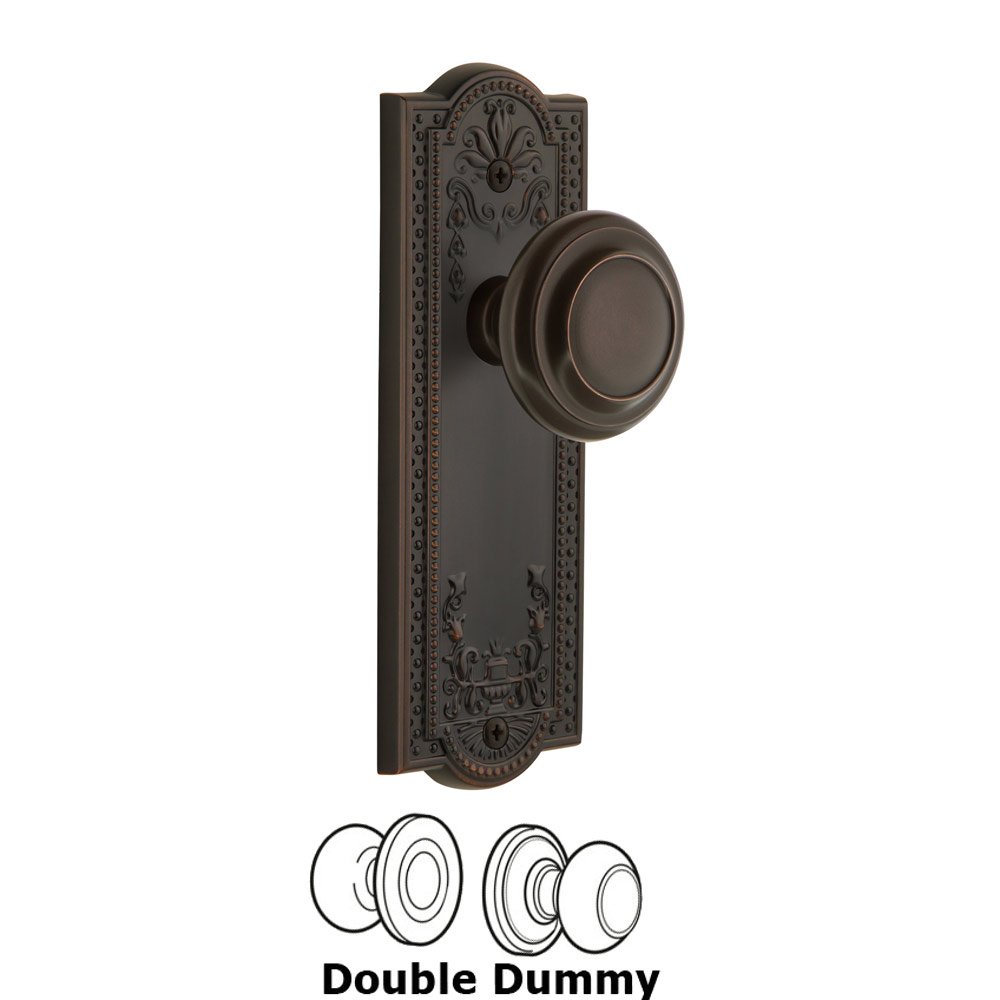 Grandeur Parthenon Plate Double Dummy with Circulaire Knob in Timeless Bronze
