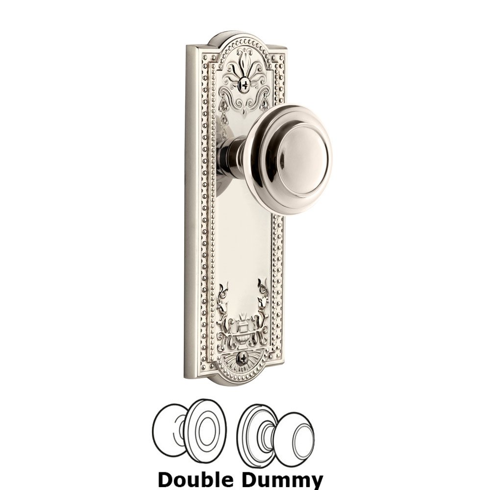Grandeur Parthenon Plate Double Dummy with Circulaire Knob in Polished Nickel