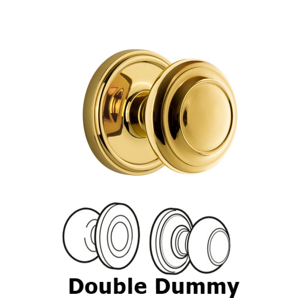 Grandeur Georgetown Plate Double Dummy with Circulaire Knob in Polished Brass