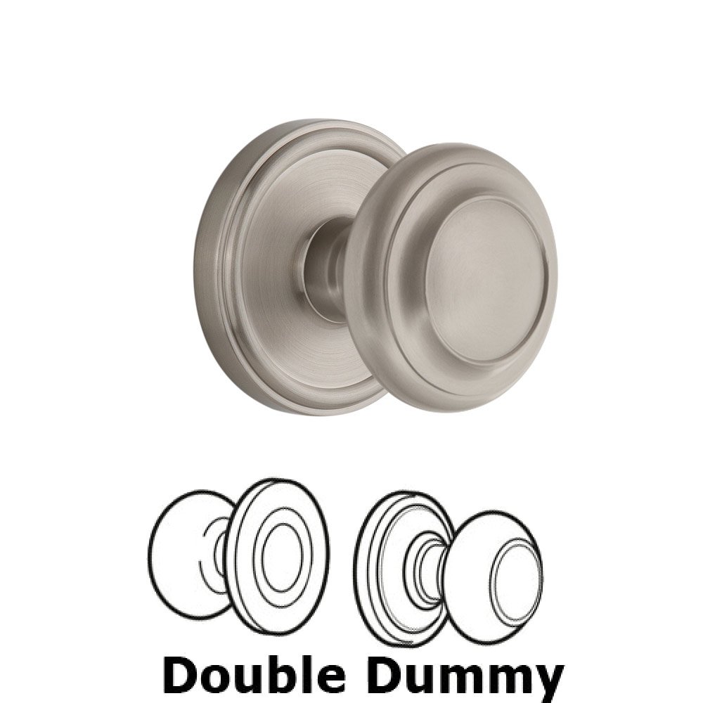 Grandeur Georgetown Plate Double Dummy with Circulaire Knob in Satin Nickel
