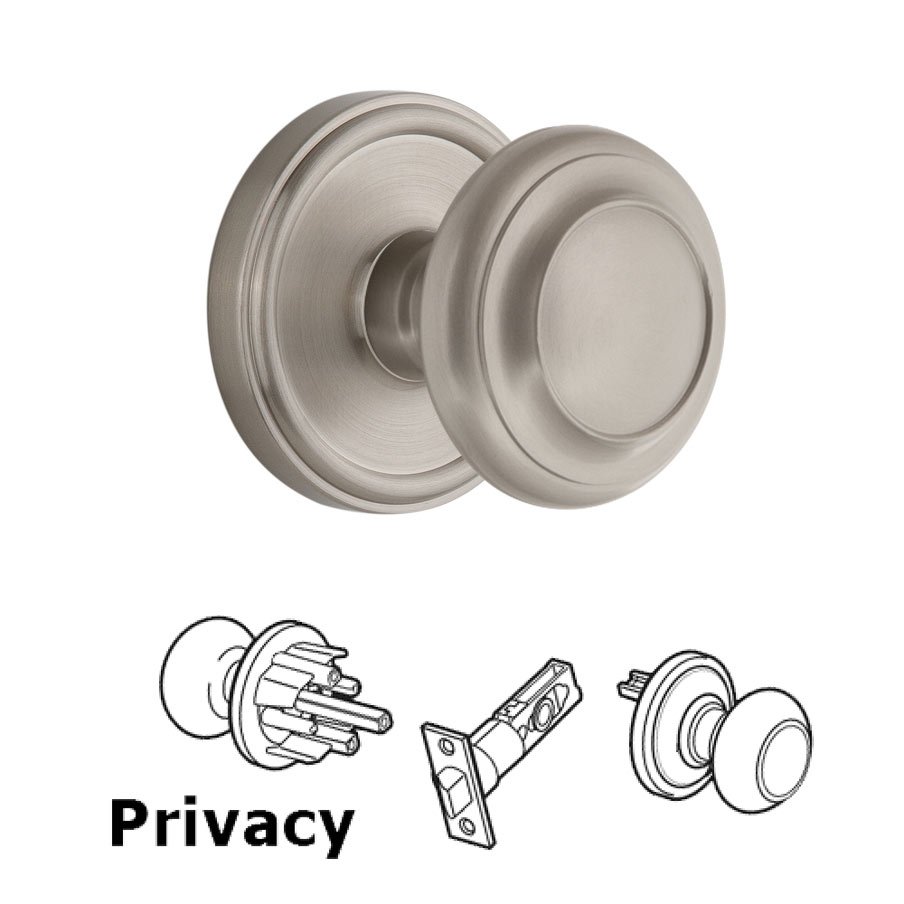 Grandeur Georgetown Plate Privacy with Circulaire Knob in Satin Nickel