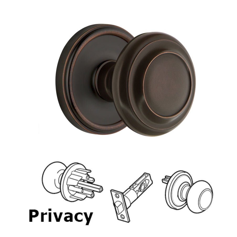 Grandeur Georgetown Plate Privacy with Circulaire Knob in Timeless Bronze