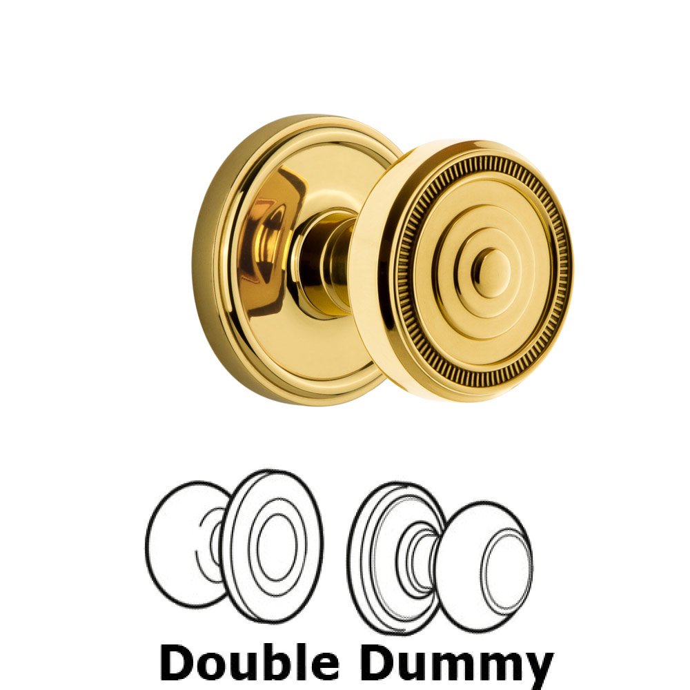 Grandeur Georgetown Plate Double Dummy with Soleil Knob in Polished Brass