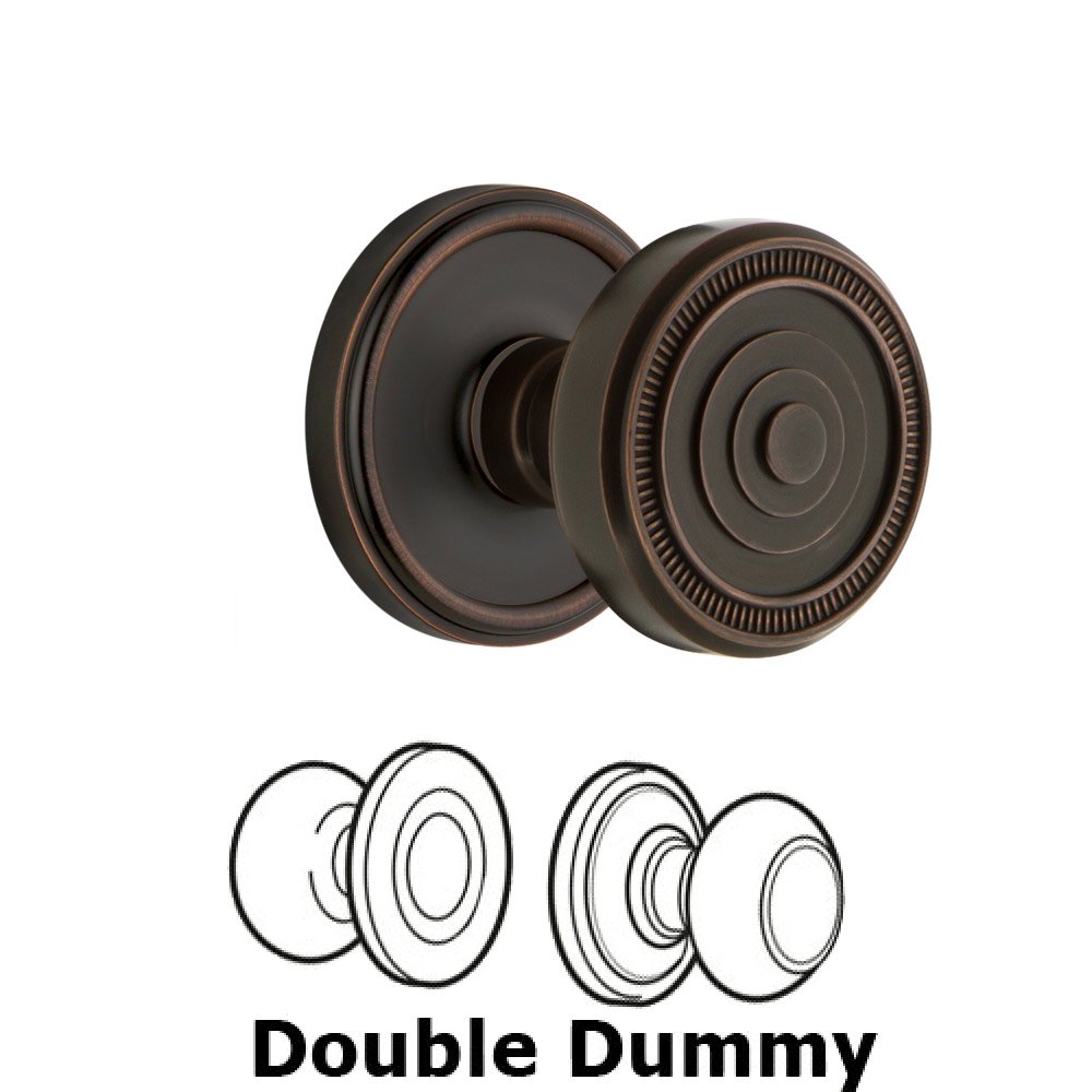 Grandeur Georgetown Plate Double Dummy with Soleil Knob in Timeless Bronze