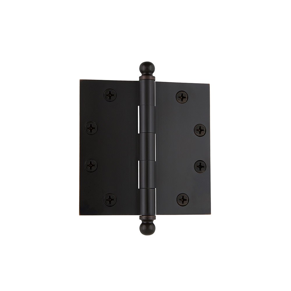 4 1/2" Ball Tip Heavy Duty Hinge with Square Corners in Timeless Bronze