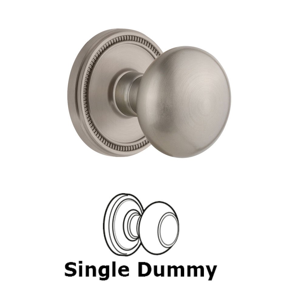 Soleil Rosette Dummy with Fifth Avenue Knob in Satin Nickel