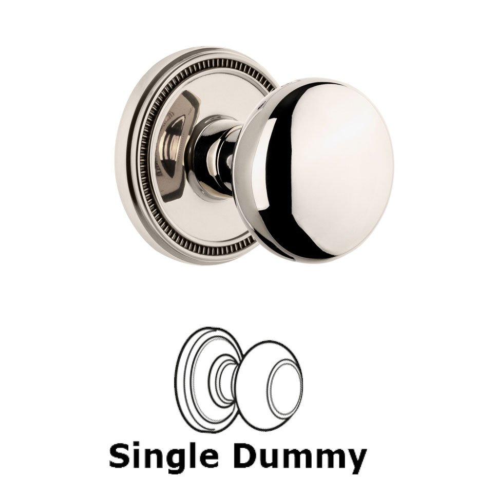 Soleil Rosette Dummy with Fifth Avenue Knob in Polished Nickel