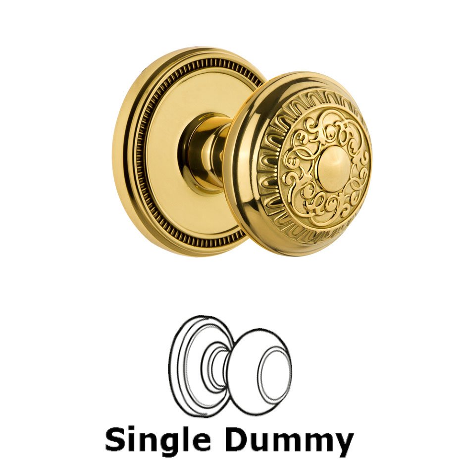 Soleil Rosette Dummy with Windsor Knob in Polished Brass