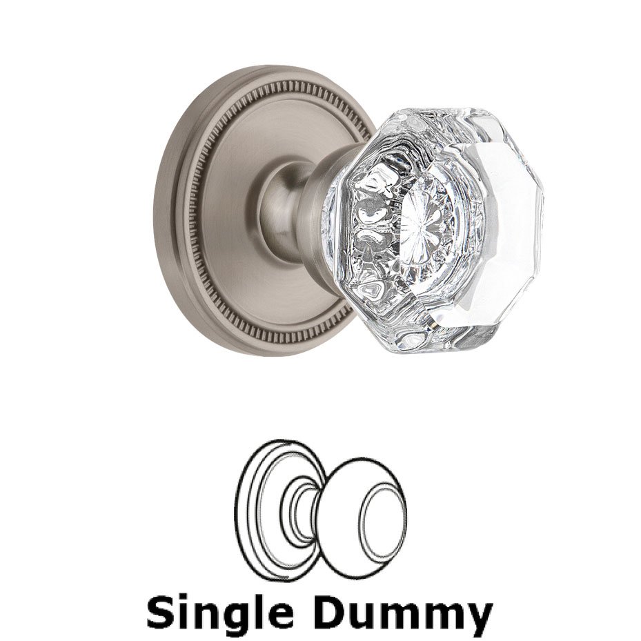 Soleil Rosette Dummy with Chambord Crystal Knob in Satin Nickel