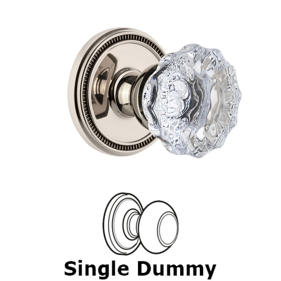 Soleil Rosette Dummy with Fontainebleau Crystal Knob in Polished Nickel