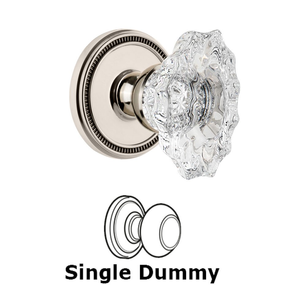 Soleil Rosette Dummy with Biarritz Crystal Knob in Polished Nickel