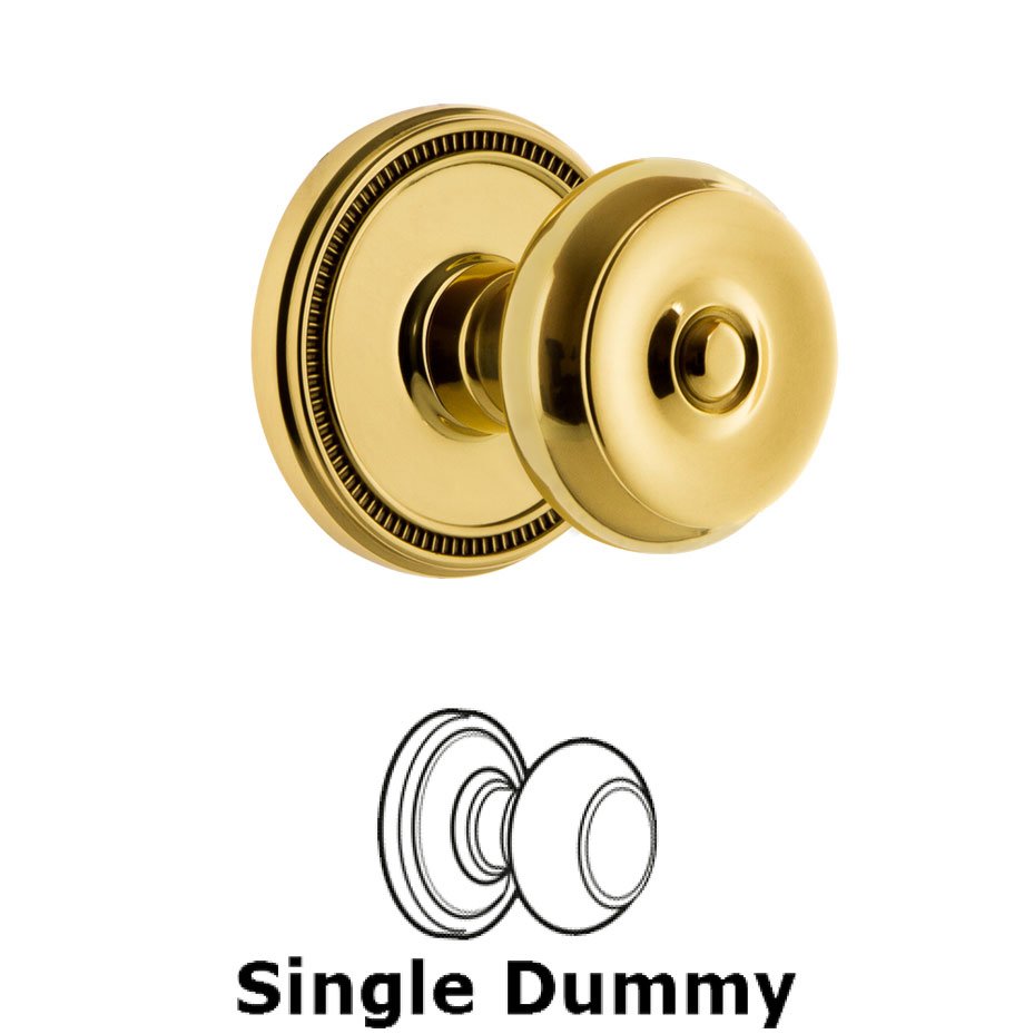 Soleil Rosette Dummy with Bouton Knob in Polished Brass