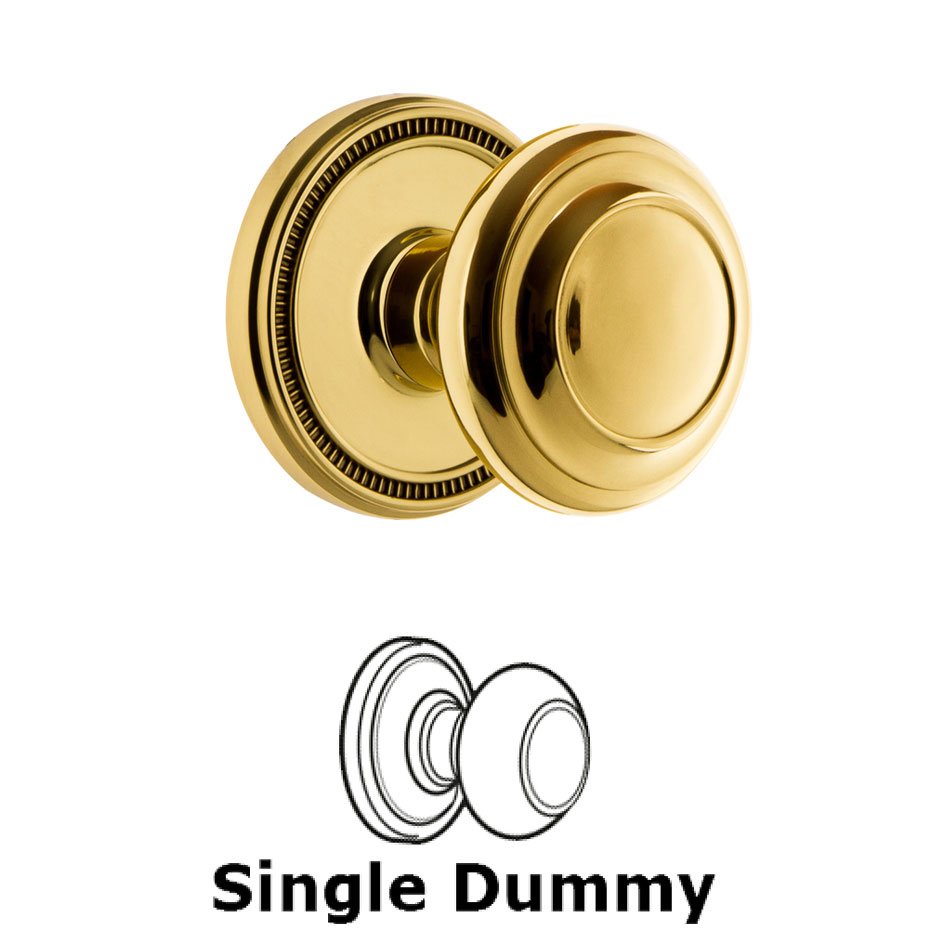 Soleil Rosette Dummy with Circulaire Knob in Polished Brass