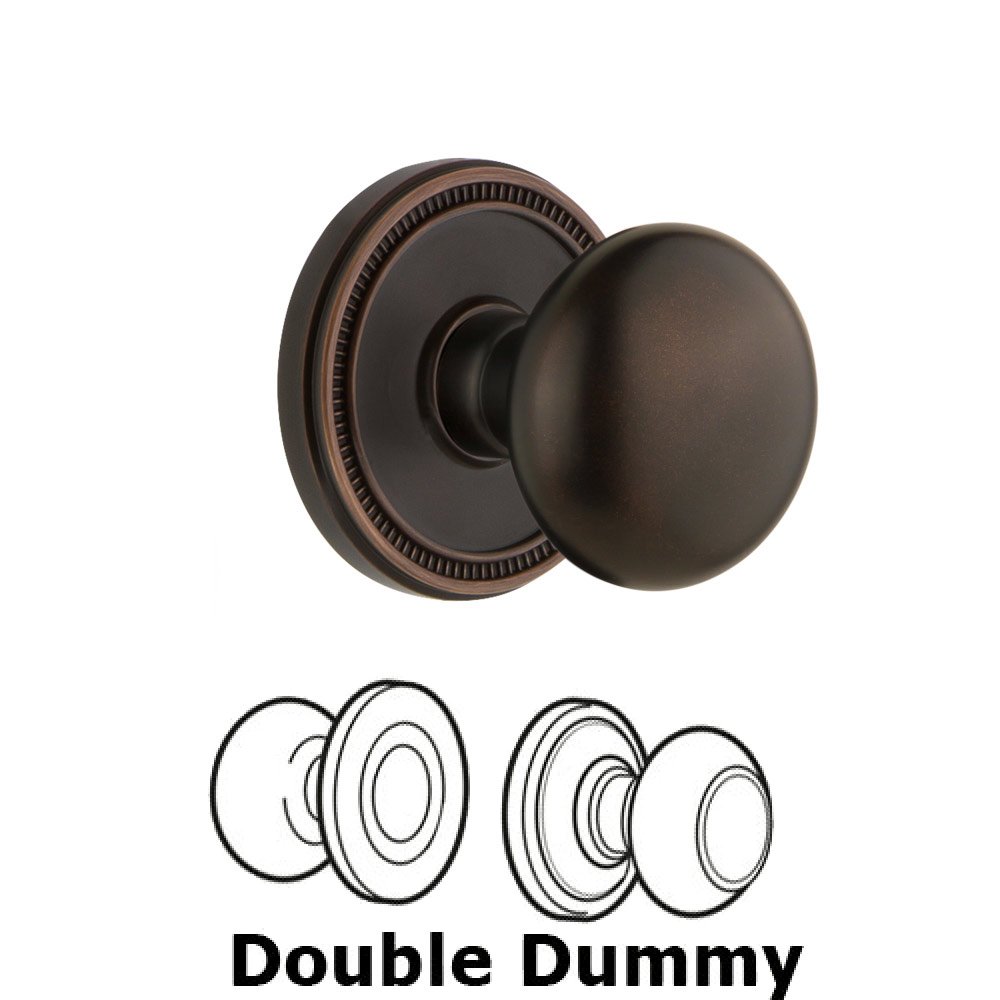 Soleil Rosette Double Dummy with Fifth Avenue Knob in Timeless Bronze