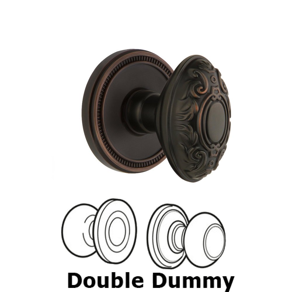 Soleil Rosette Double Dummy with Grande Victorian Knob in Timeless Bronze