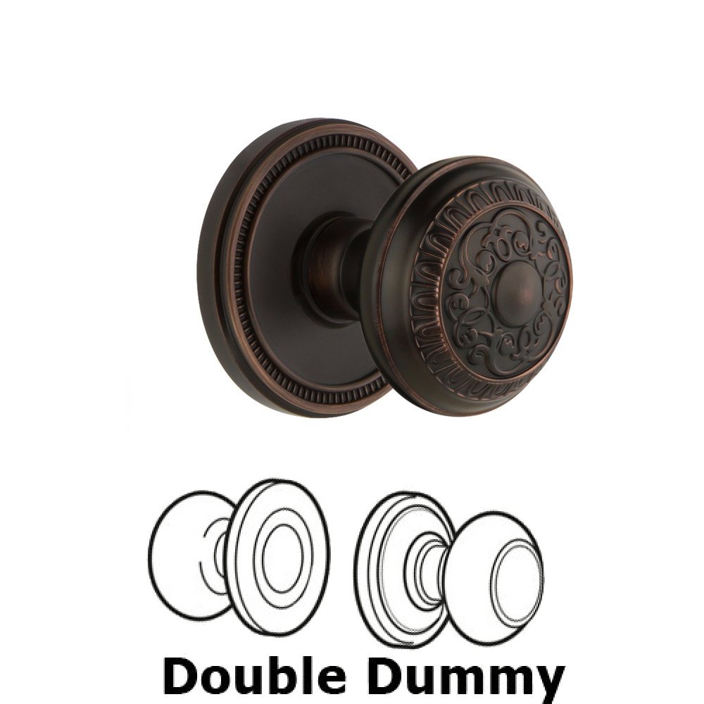 Soleil Rosette Double Dummy with Windsor Knob in Timeless Bronze