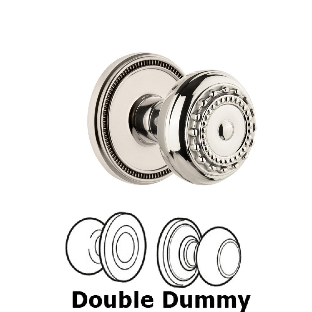 Soleil Rosette Double Dummy with Parthenon Knob in Polished Nickel