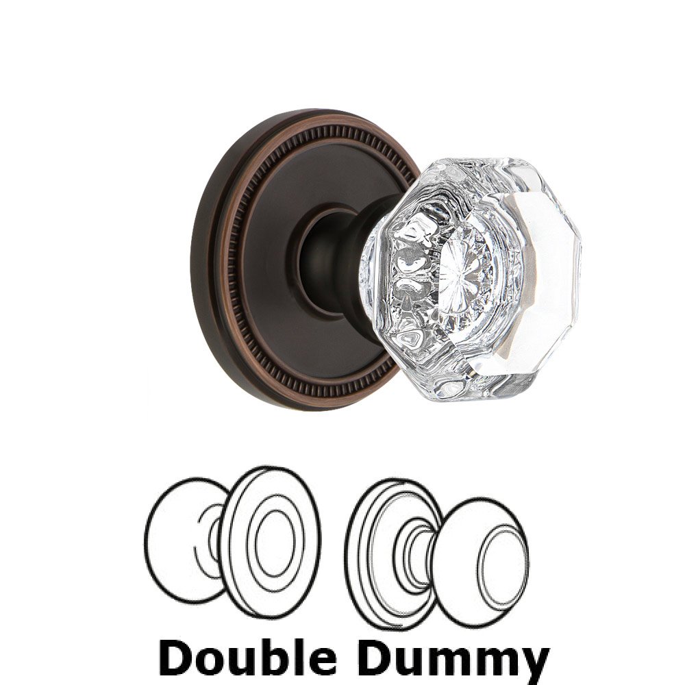 Soleil Rosette Double Dummy with Chambord Crystal Knob in Timeless Bronze