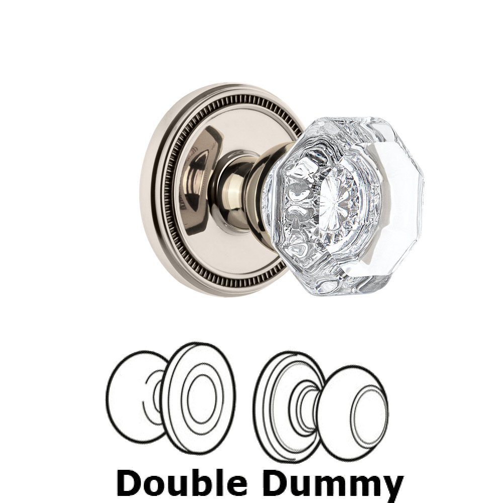 Soleil Rosette Double Dummy with Chambord Crystal Knob in Polished Nickel