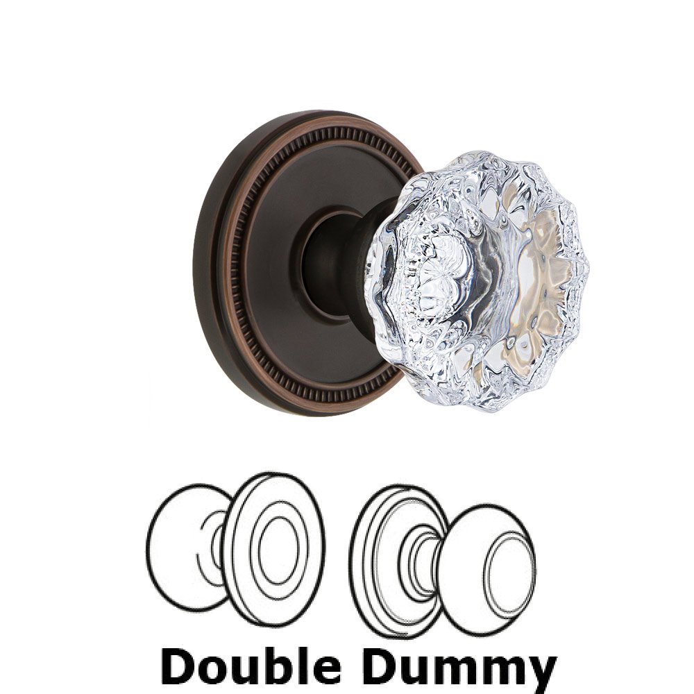 Soleil Rosette Double Dummy with Fontainebleau Crystal Knob in Timeless Bronze