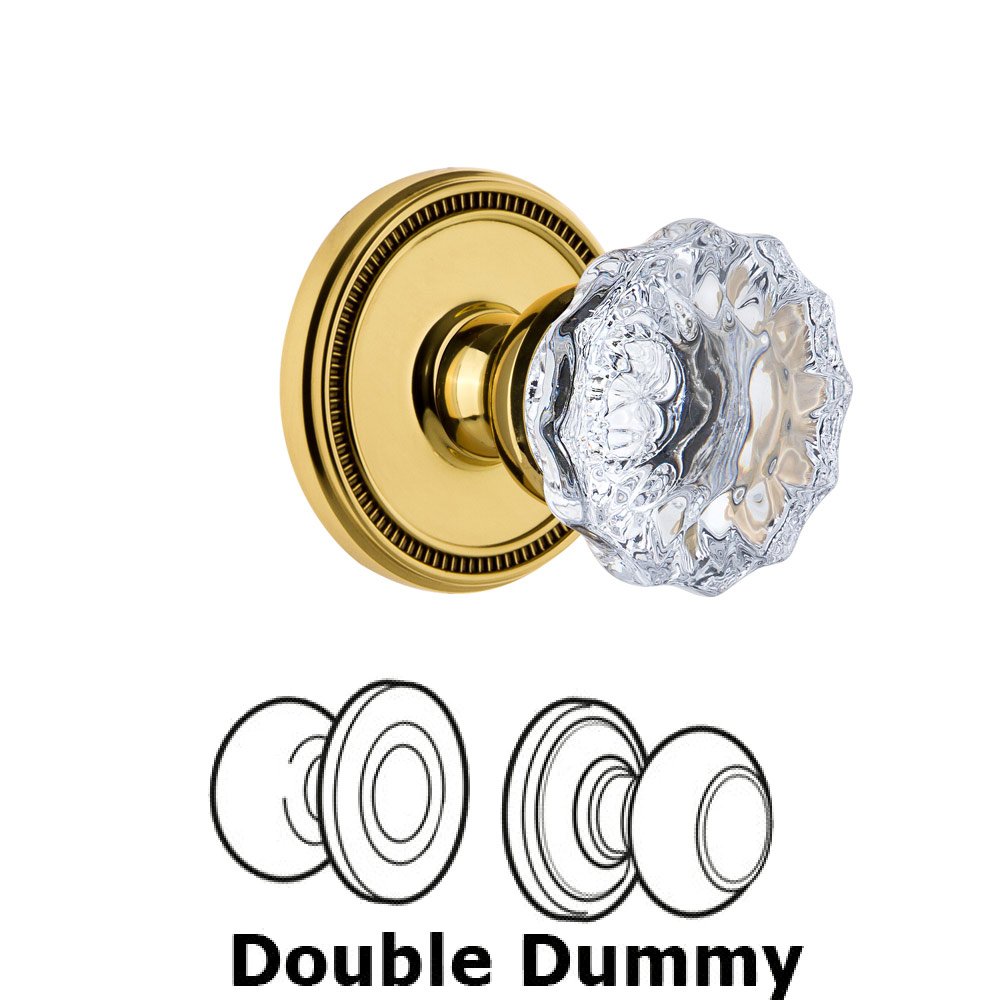 Soleil Rosette Double Dummy with Fontainebleau Crystal Knob in Lifetime Brass