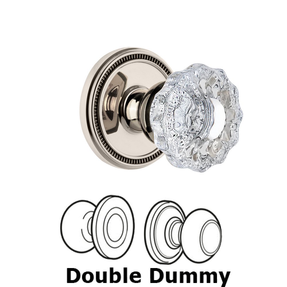Soleil Rosette Double Dummy with Versailles Crystal Knob in Polished Nickel