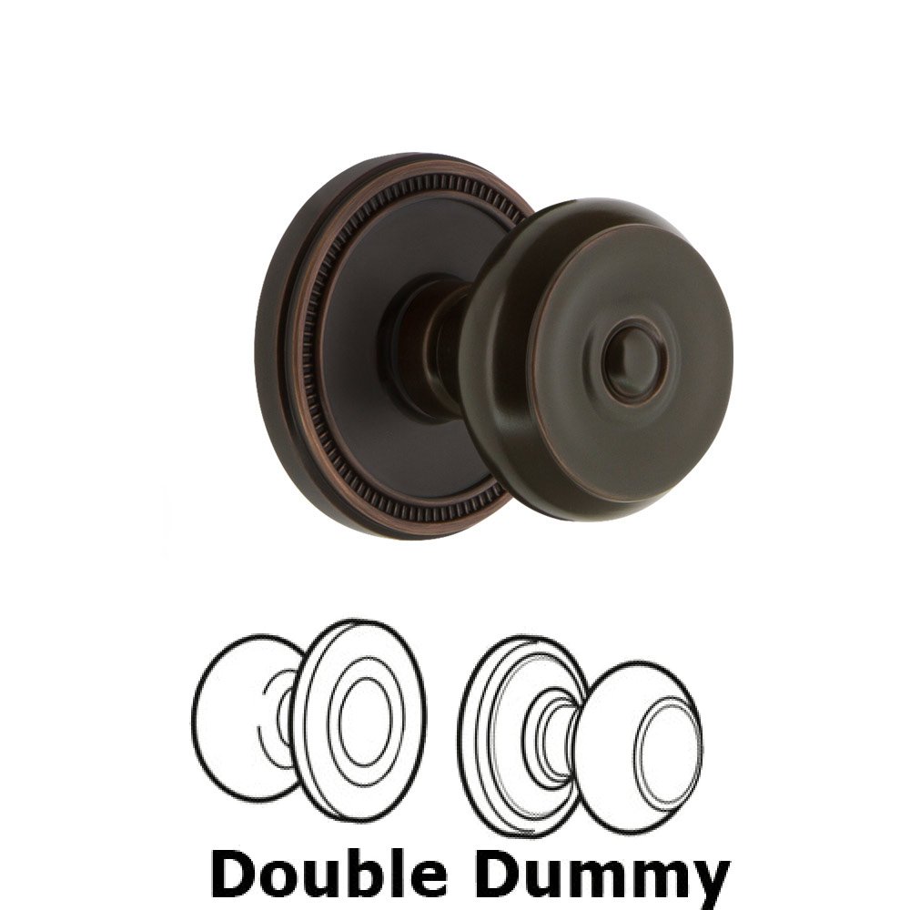 Soleil Rosette Double Dummy with Bouton Knob in Timeless Bronze