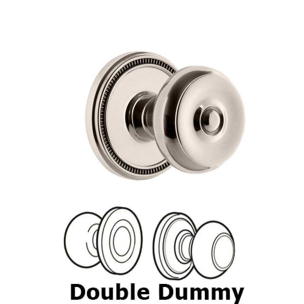 Soleil Rosette Double Dummy with Bouton Knob in Polished Nickel
