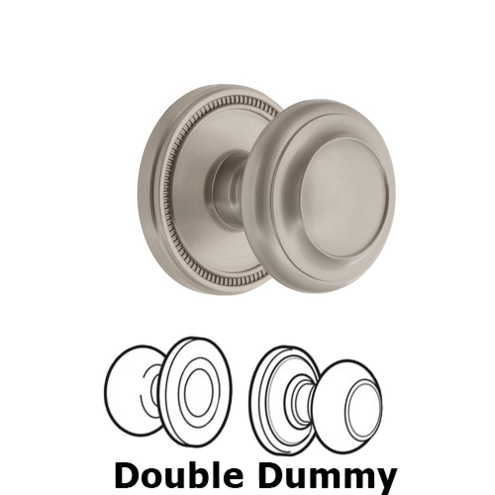 Soleil Rosette Double Dummy with Circulaire Knob in Satin Nickel