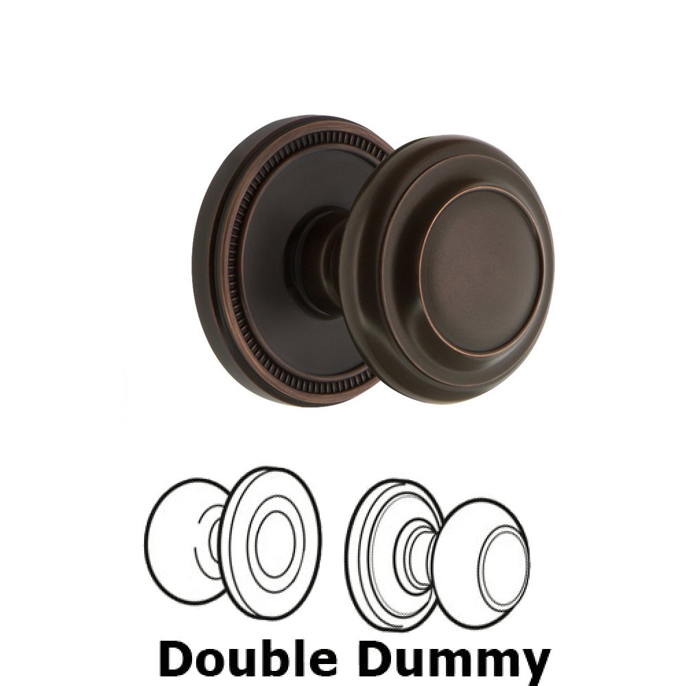 Soleil Rosette Double Dummy with Circulaire Knob in Timeless Bronze