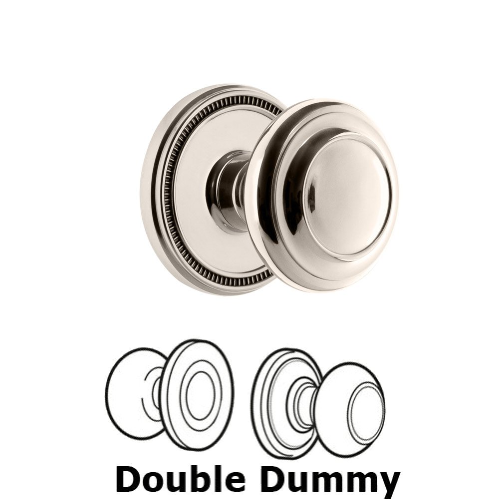 Soleil Rosette Double Dummy with Circulaire Knob in Polished Nickel