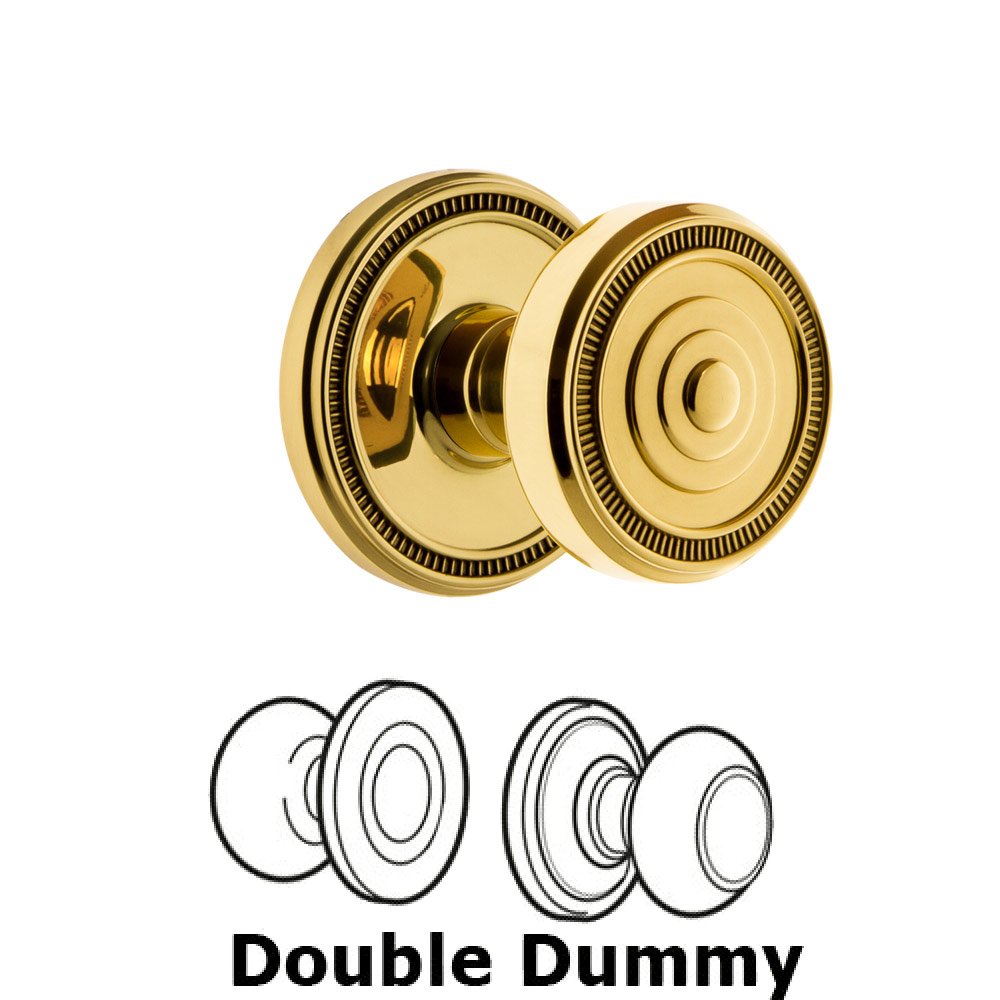 Soleil Rosette Double Dummy with Soleil Knob in Polished Brass