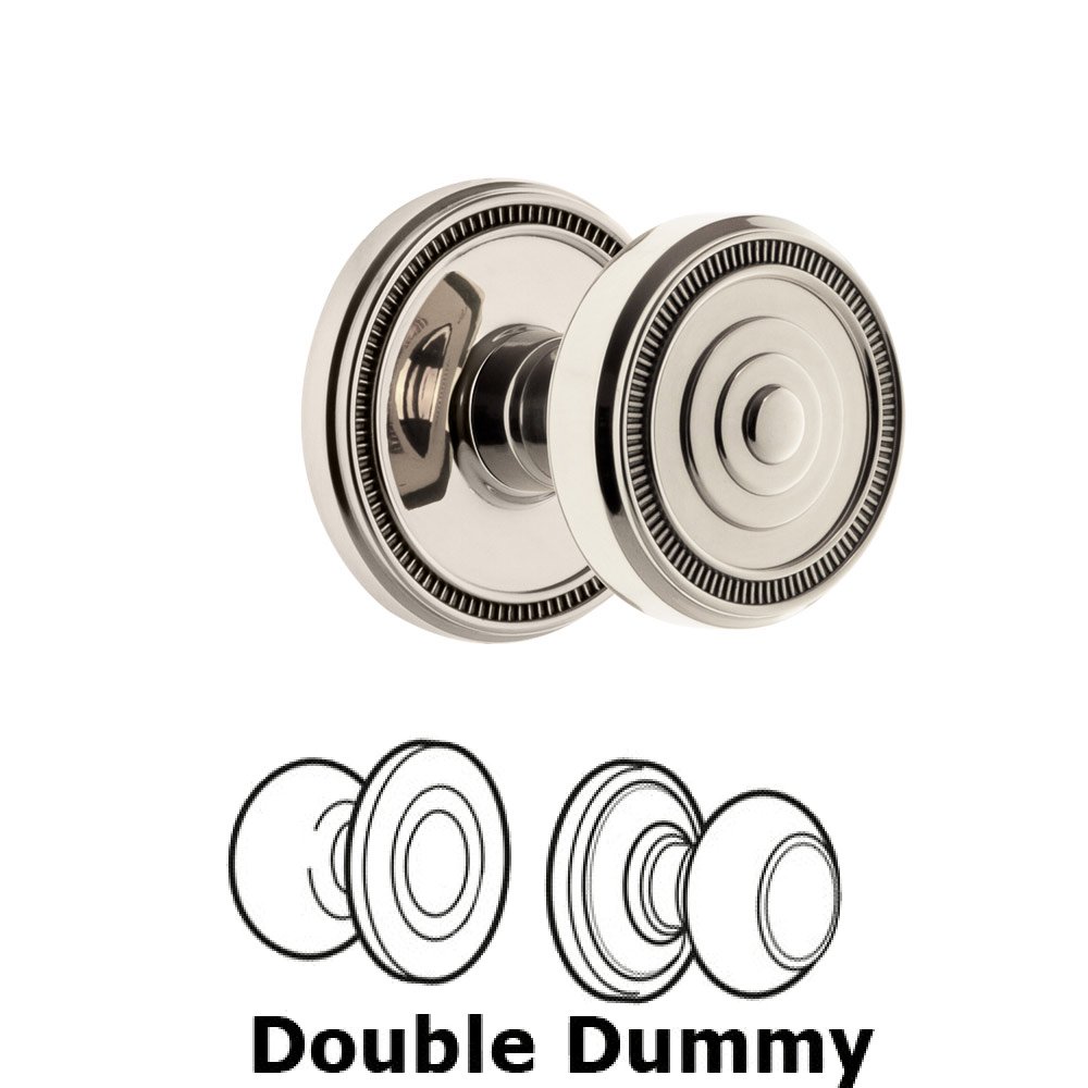Soleil Rosette Double Dummy with Soleil Knob in Polished Nickel