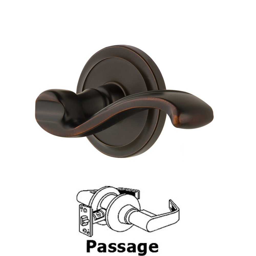 Passage Circulaire Rosette with Portofino Left Handed Lever in Timeless Bronze
