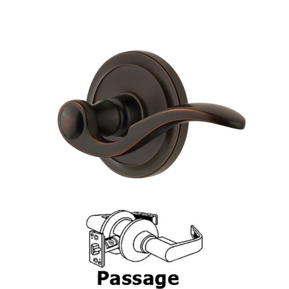 Passage Circulaire Rosette with Bellagio Right Handed Lever in Timeless Bronze