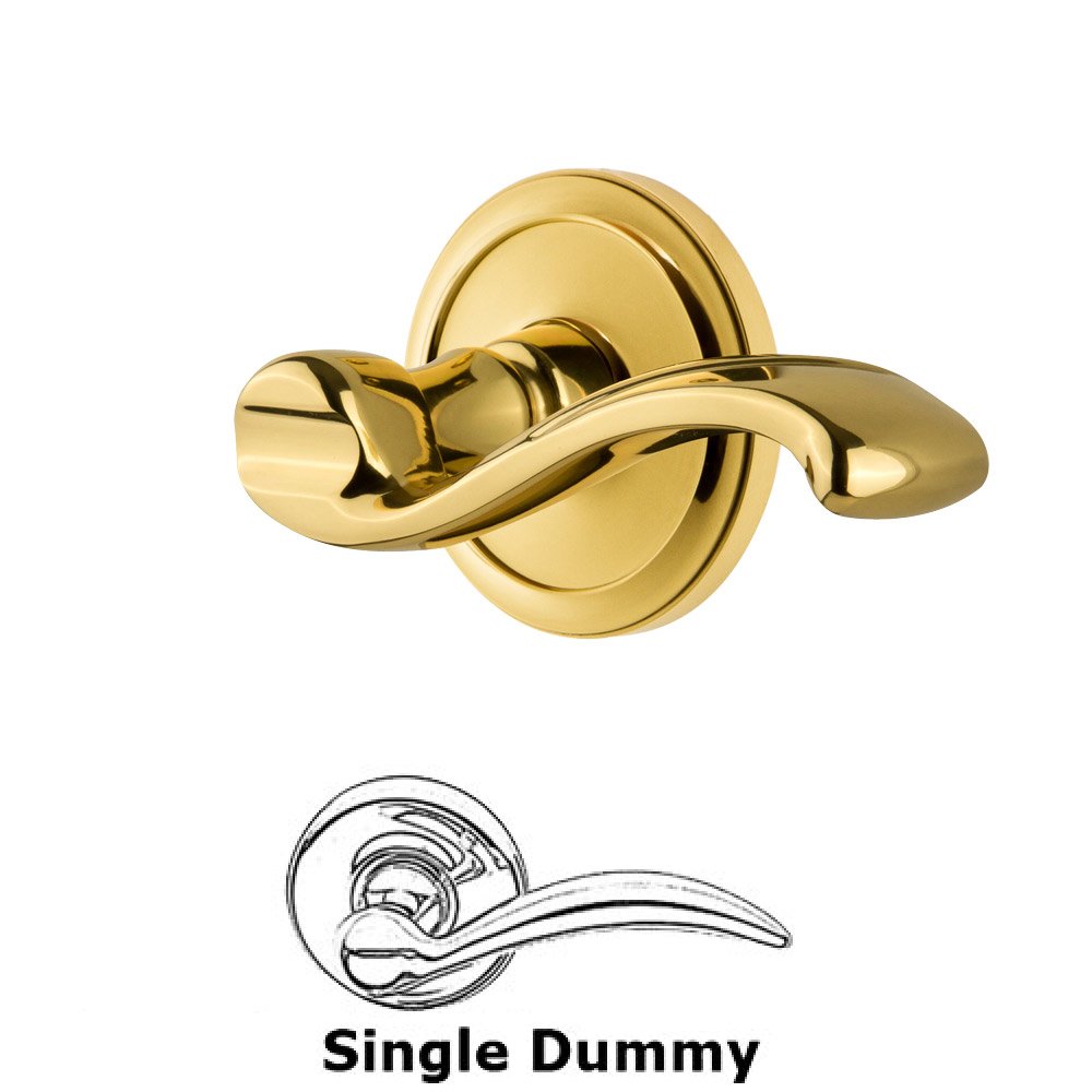 Single Dummy Circulaire Rosette with Portofino Left Handed Lever in Polished Brass