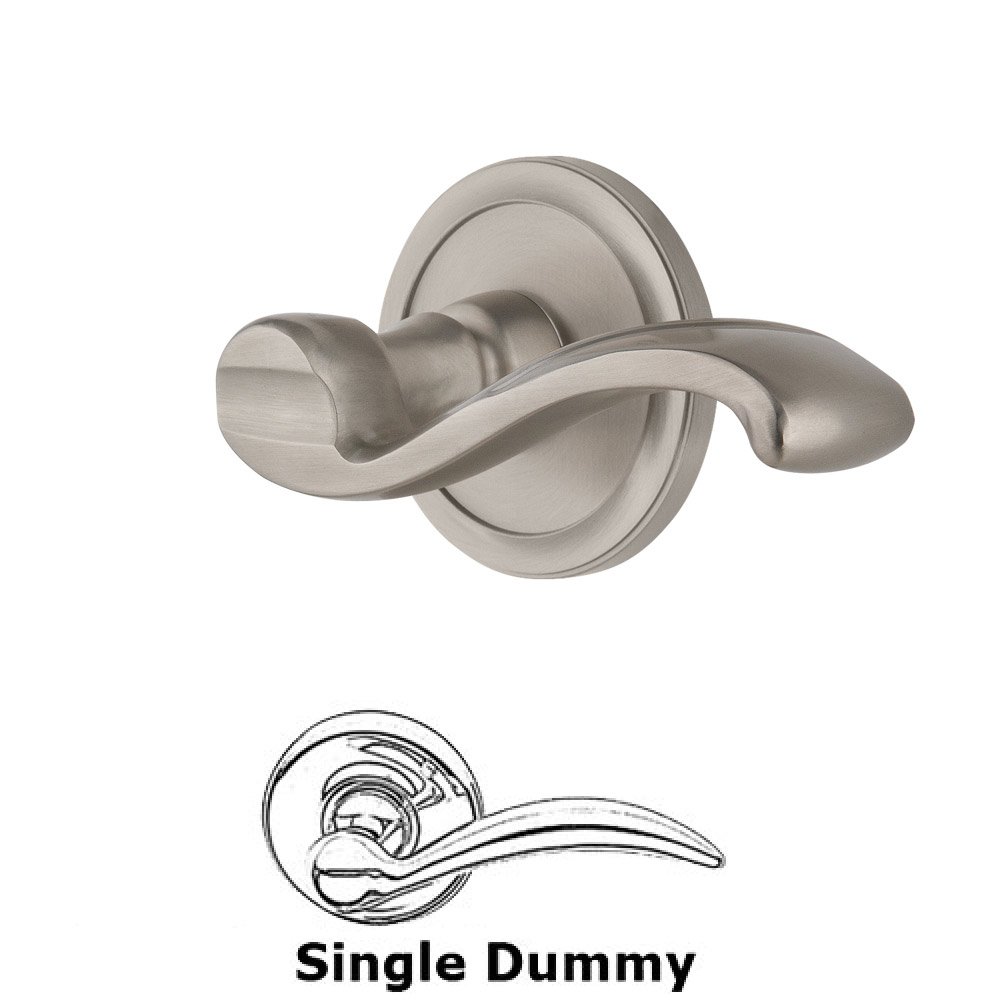Single Dummy Circulaire Rosette with Portofino Left Handed Lever in Satin Nickel