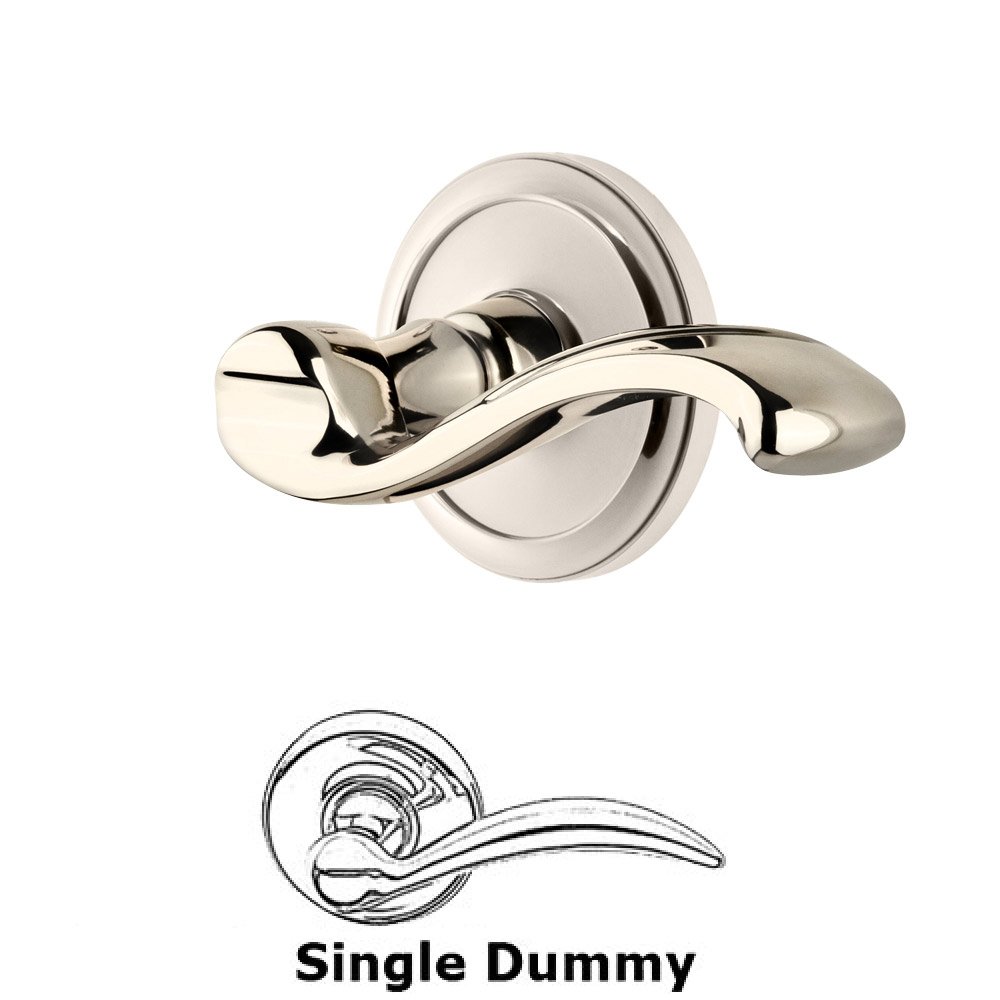Single Dummy Circulaire Rosette with Portofino Left Handed Lever in Polished Nickel